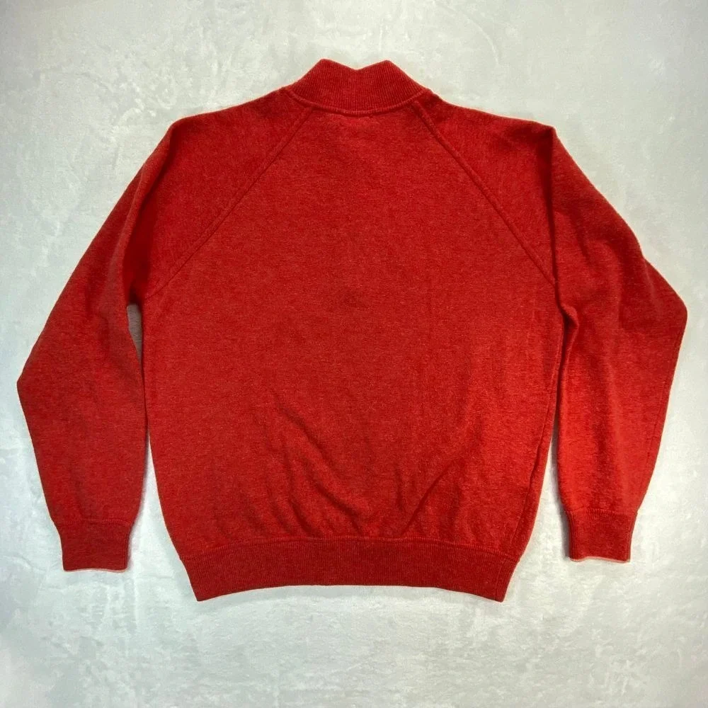 Boggi Milano Red Pure Wool Half Zip Pullover Sweater‎ Luxury Italian Menswear L